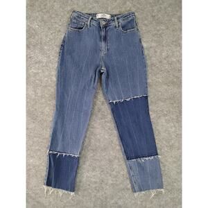 Hollister Jeans Color Bloack Curvy High Rise Mom Jean Cropped Womens SZ 27x26